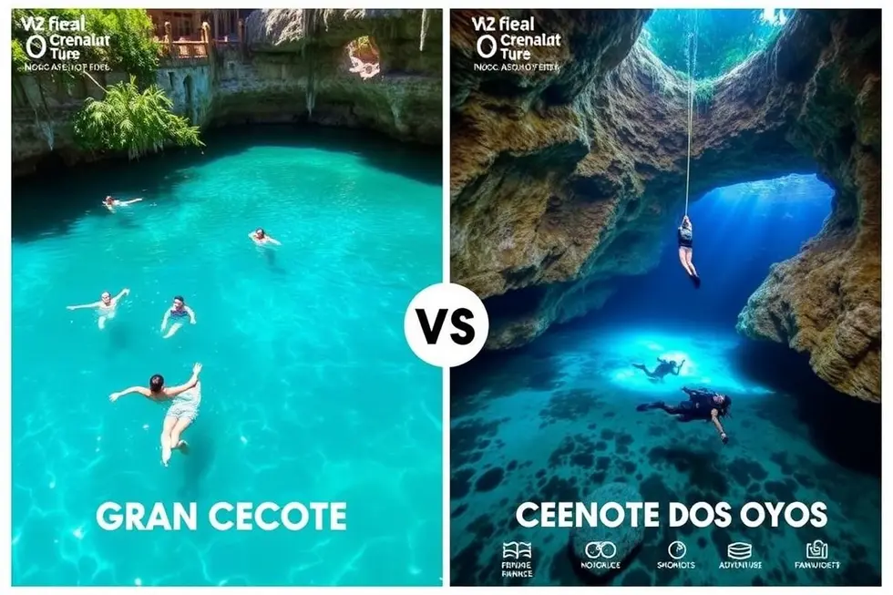 Comparativo Prático Gran Cenote vs Dos Ojos